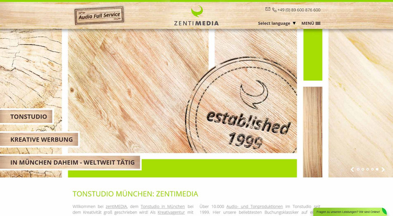 a-nes Referenz:  Tonstudio München | Kreativagentur zentiMEDIA
